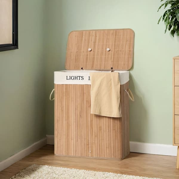 Tvättkorg i bambu 100 l