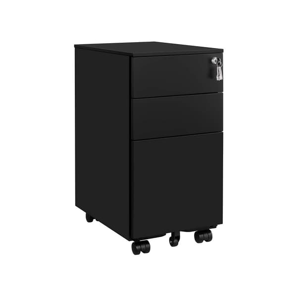Mobil container med hjul og lås, sort