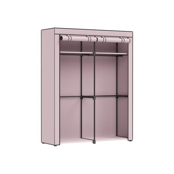 Garderobe med 2 klesstenger, sammenleggbar, lavendel lilla