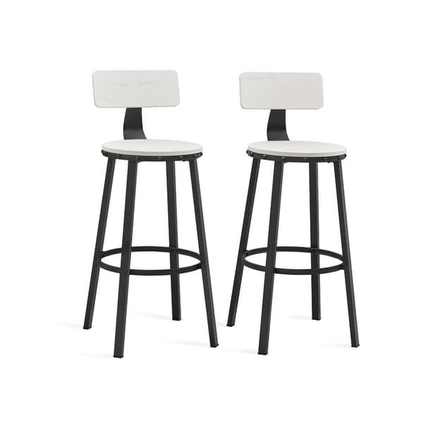 Barkrakker sett med 2 industridesign vintage hvit-svart