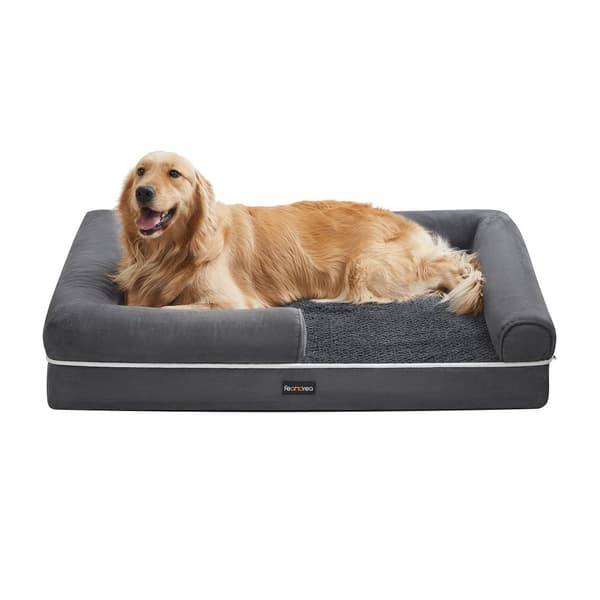 Ortopedisk hundeseng med hevet kant 106 x 80 x 25 cm