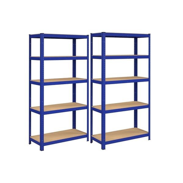 Set med 2 förvaringshyllor 180 cm höga blå