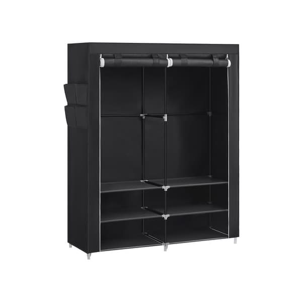 Garderobe med hyller, god plass, svart