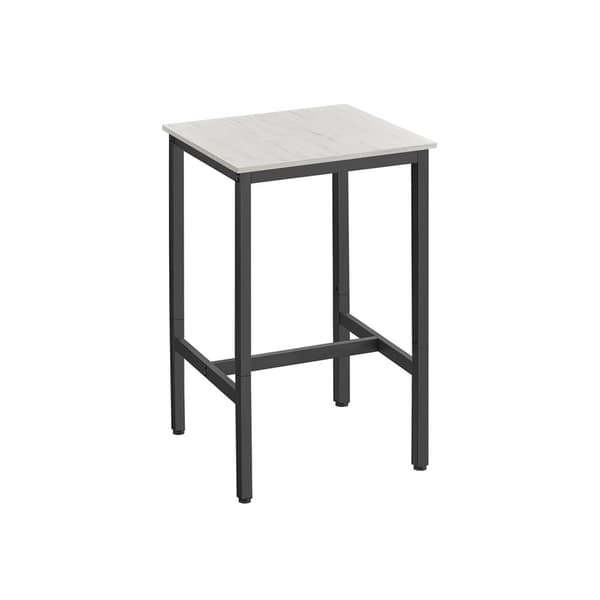 Barbord med stålramme 60 x 60 x 92 cm vintage hvit-svart