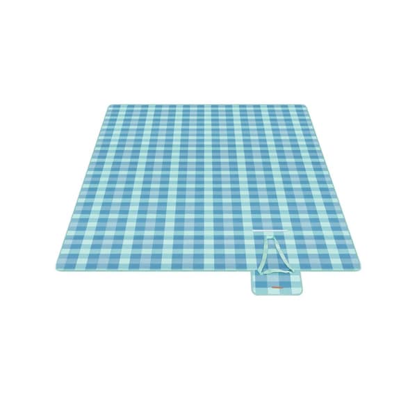 Picnictæppe 300 x 200 cm vandtæt grøn-blå