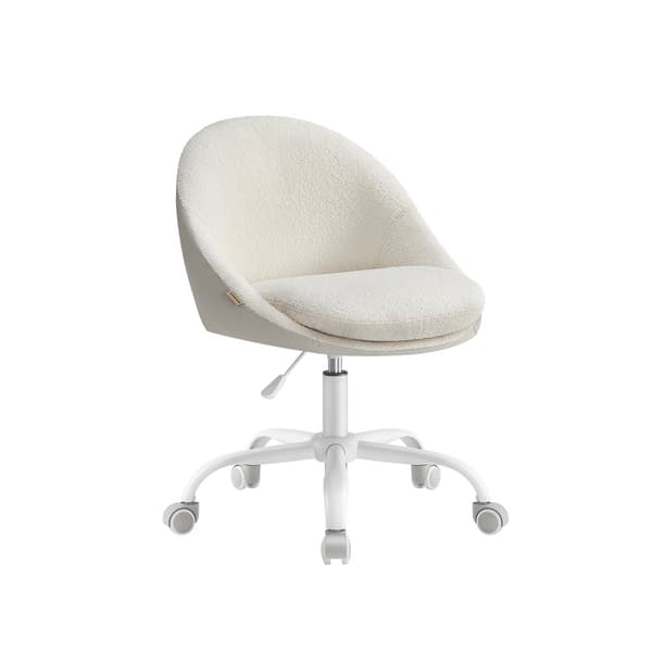 Skrivebordsstol i fløyel, høydejusterbar, cappuccino beige-cloud white