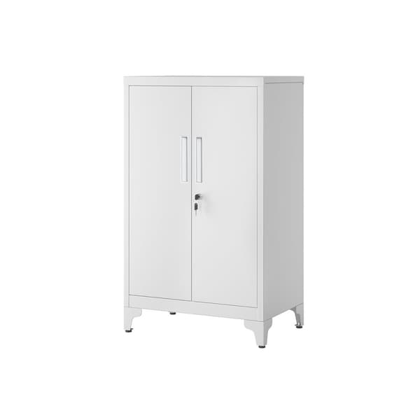 Låsbart arkivskab med 2 døre 40 x 60 x 90 cm matgrå