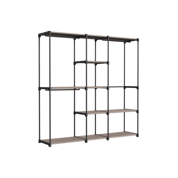Fritstående garderobe med bøjlestænger taupe