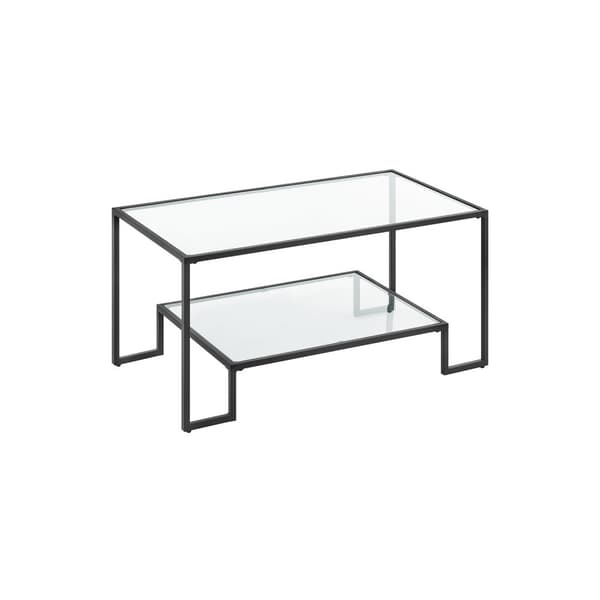 Soffbord glasbord stålram basic svart