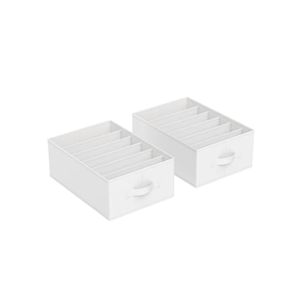 Garderobsorganisatör 6 fack, 2-pack, hopfällbar