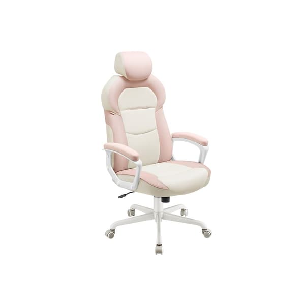 Kontorstol med polstrede armlener, pastellrosa