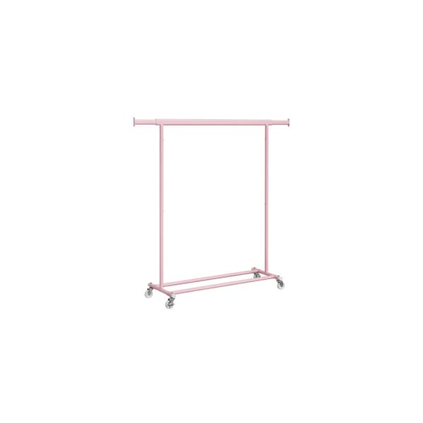 Klesstativ på hjul, lastekapasitet opptil 90 kg, pastellrosa