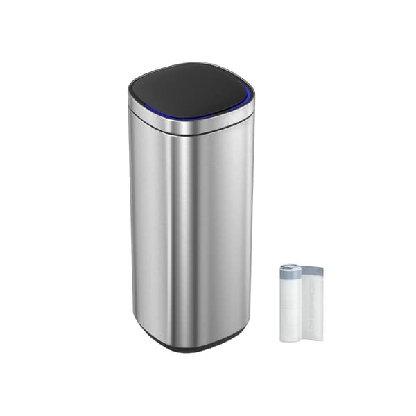 Papperskorg med rörelsesensor kök 50 L silver