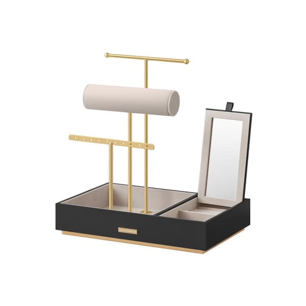 Smykkeholder metal gaveidé guld-sort