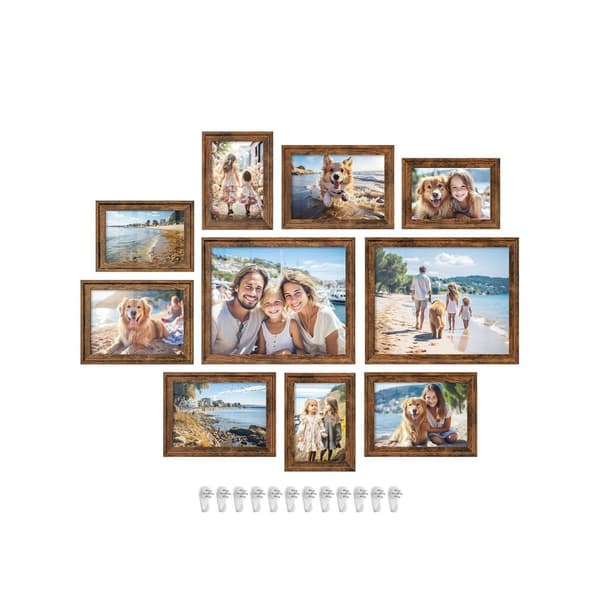 Fotoramme 16 passe-partouts glas ask sort