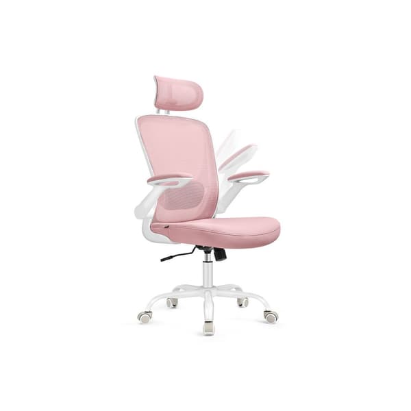 Ergonomisk kontorstol med gyngefunksjon, pastellrosa