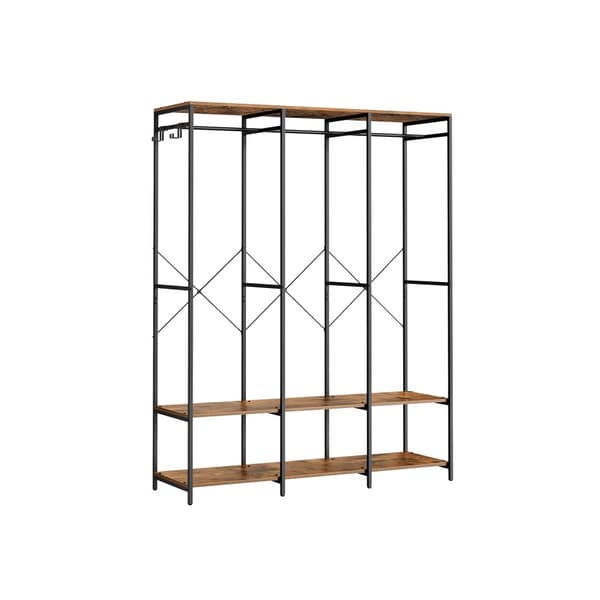 Garderobe åpne, avtakbare kroker, vintage brun