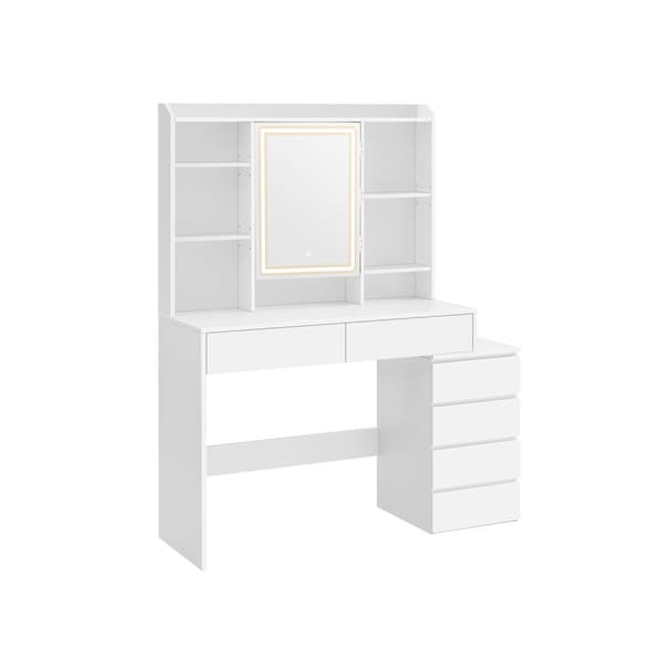 Sminkbord med LED-belysning modern molnvit