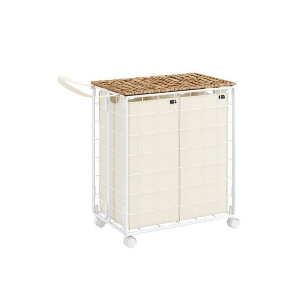 Skittentøyskurv med 2 innerlommer naturbeige-kremhvit
