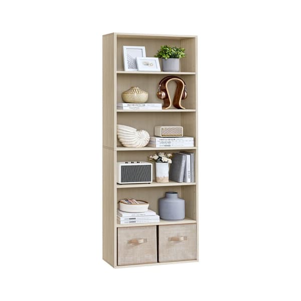 6-lags stående hylle 24 x 60 x 178,5 cm naturlig beige