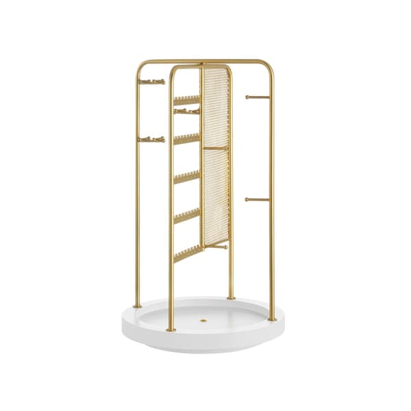 Smykkeholder med metallramme, gaveidé, gullfarget