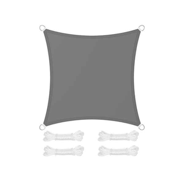 Solsejl 3 x 4 m lavet af rivefast polyester, røggrå