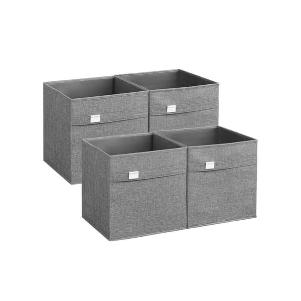 Förvaringslådor set om 4 33 x 33 x 33 cm duvgrå