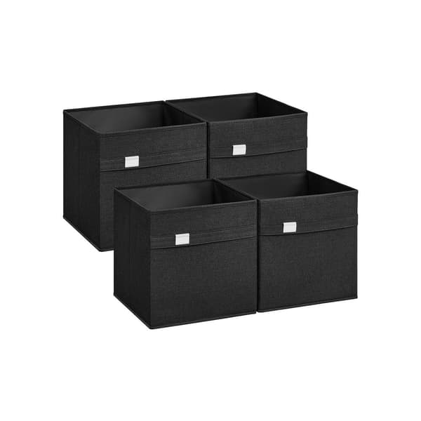 Förvaringslådor set om 4 33 x 33 x 33 cm bläcksvart