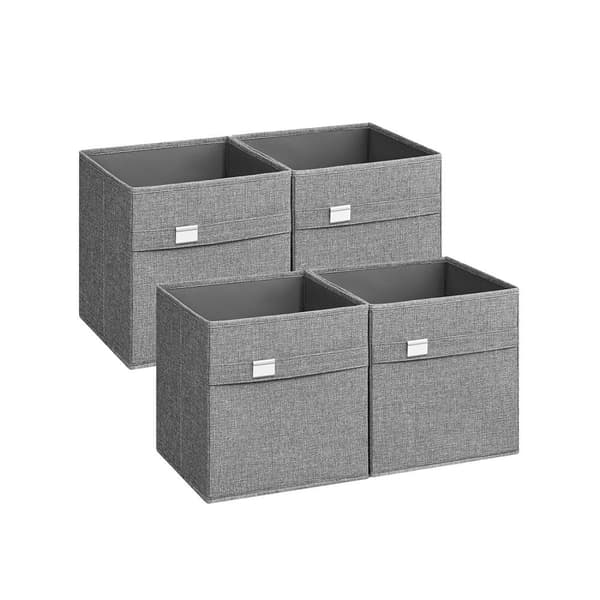 Oppbevaringsbokssett med 4 stk. 30 x 30 x 30 cm duegrå