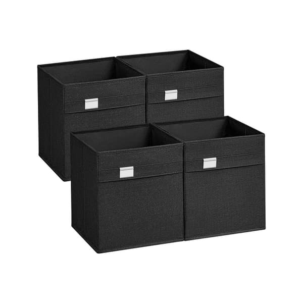 Förvaringslådor set om 4 26 x 26 x 28 cm bläcksvart