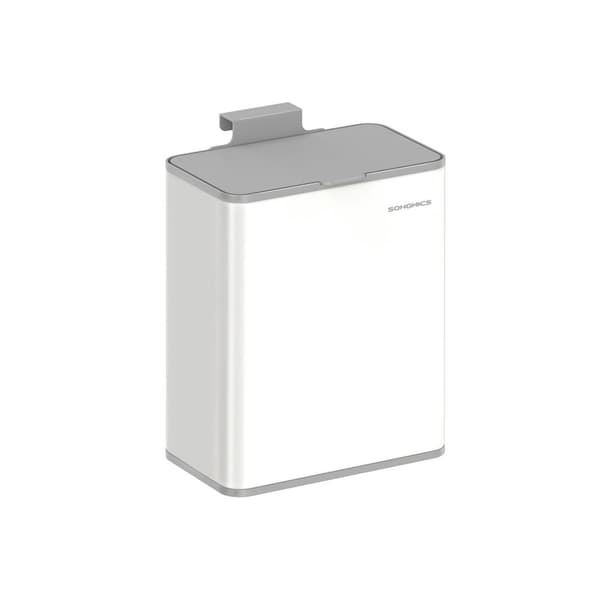 Hængende affaldsspand 8 L med låg Cloud White