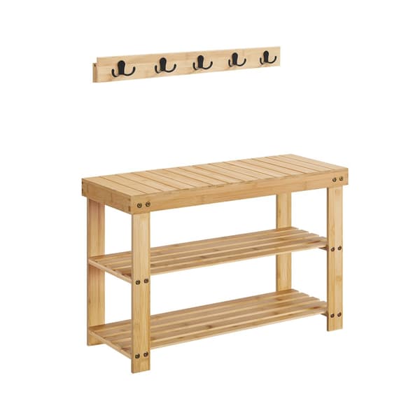 Skobänksskåpsset i bambu naturbeige