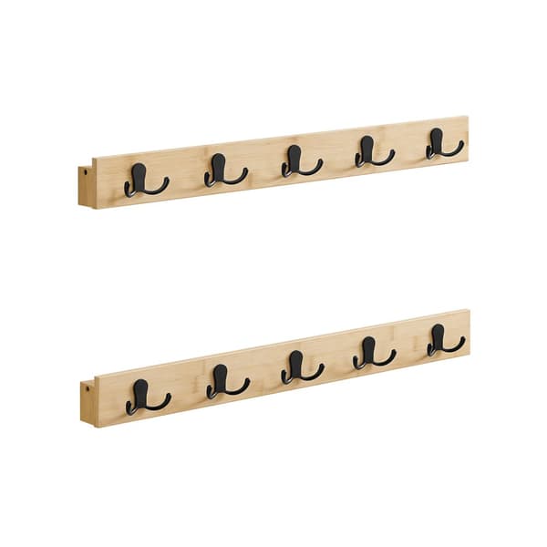 Väggkapphängare set om 2 med hyllplan naturbeige