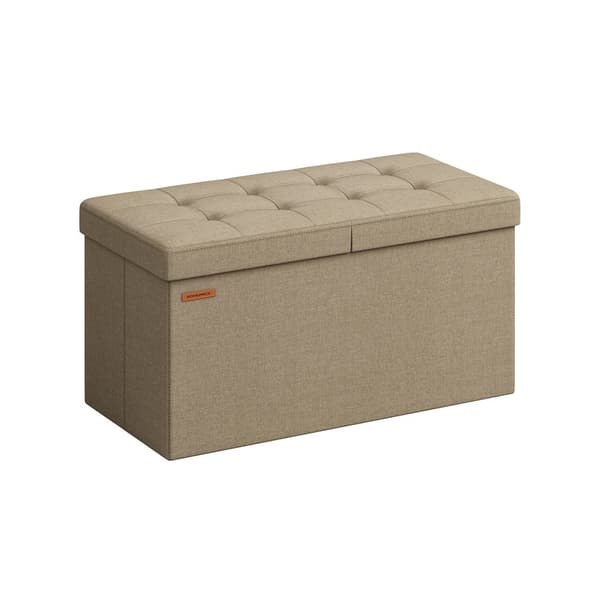 Benk med oppbevaringsplass 38 x 76 x 38 cm kamelbrun