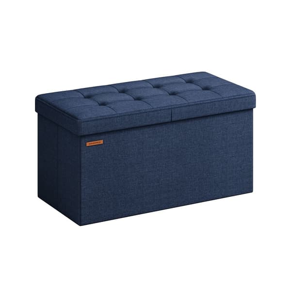 Benk med oppbevaringsplass 38 x 76 x 38 cm midnattsblå