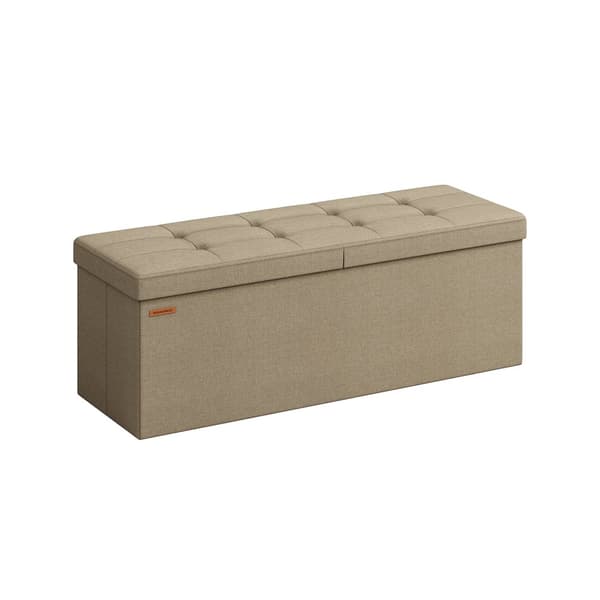 Benk med oppbevaringsplass 38 x 110 x 38 cm kamelbrun