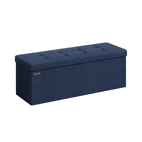 Benk med oppbevaringsplass 38 x 110 x 38 cm midnattsblå
