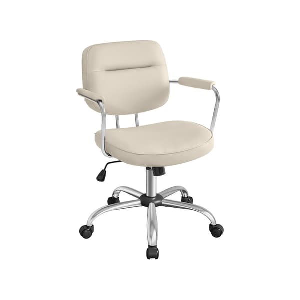 PU kontorstol med armlener cappuccino beige