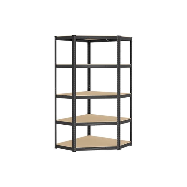 Hjørnehylle, lastekapasitet opptil 875 kg, kullsvart-naturbeige