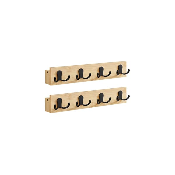 Veggkledningsstativ sett med 2 stk. med 8 doble kroker naturbeige