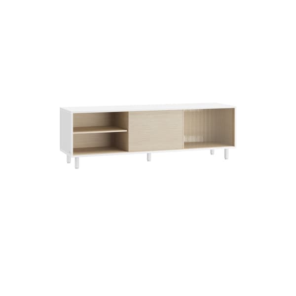 TV-skåp supersnabb montering modern molnvit naturbeige