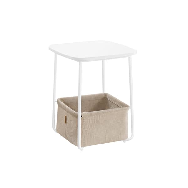 Firkantet sidebord med stoffkurv