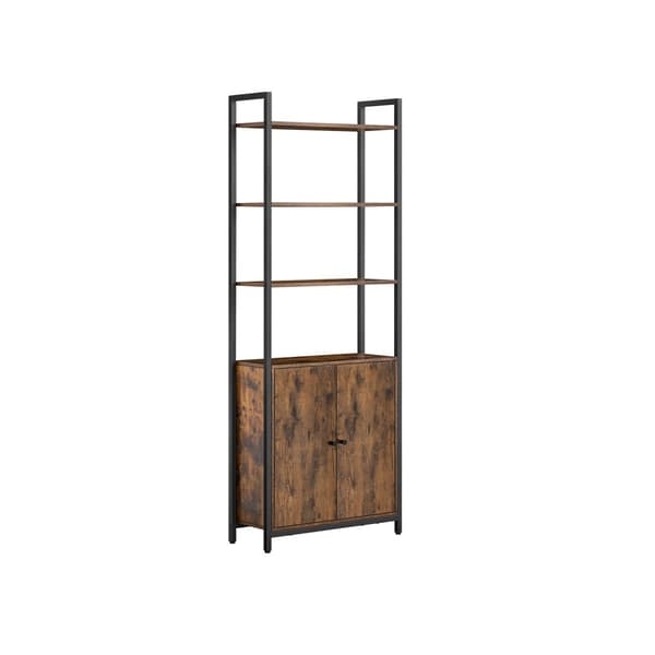 Bokhylla 24 x 60 x 159,5 cm vintage brun-bläcksvart