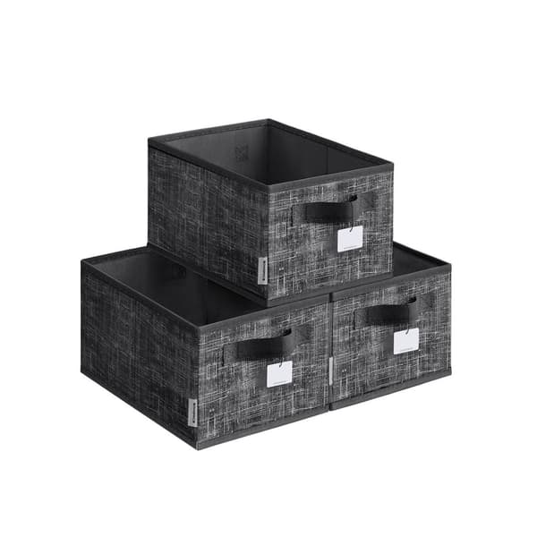 Oppbevaringsbokssett med 3 stk. 30 x 20 x 15 cm blekksvart