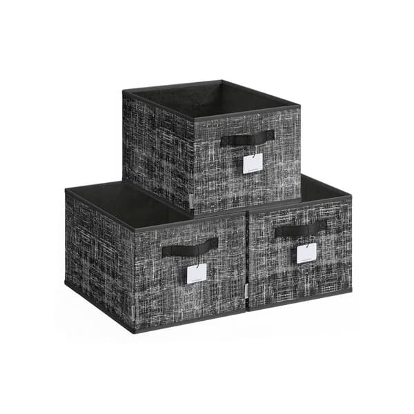 Förvaringslådor set med 3 40 x 30 x 24 cm bläcksvart