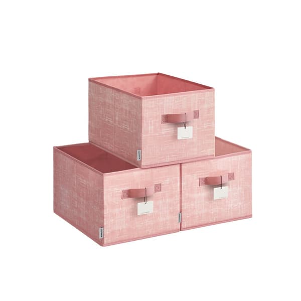 Oppbevaringsbokssett med 3 stk. 40 x 30 x 24 cm pastellrosa