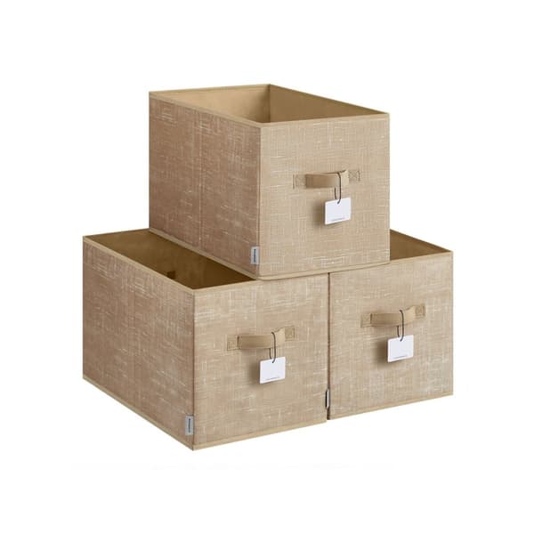 Förvaringslådor set med 3 50 x 30 x 30 cm sandbeige