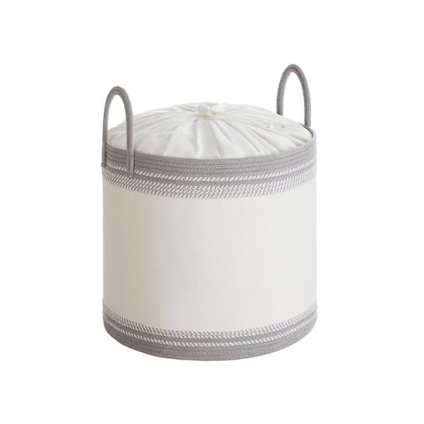 Tvättkorg 90 L med lock och handtag 50 x 50 x 46 cm duvgrå