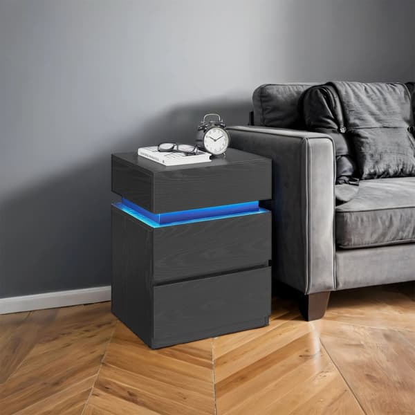 Nattbord med LED-belysning, sidebord, justerbare farger