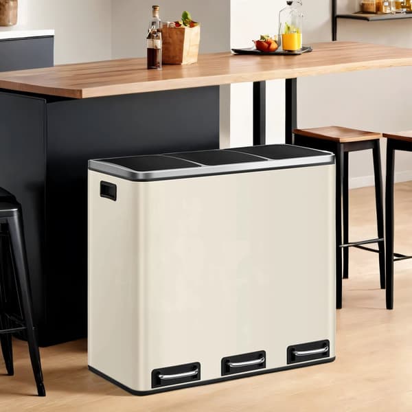 Köksavfallsbehållare, 3 x 18 l, avfallssorteringssystem, 3 fack